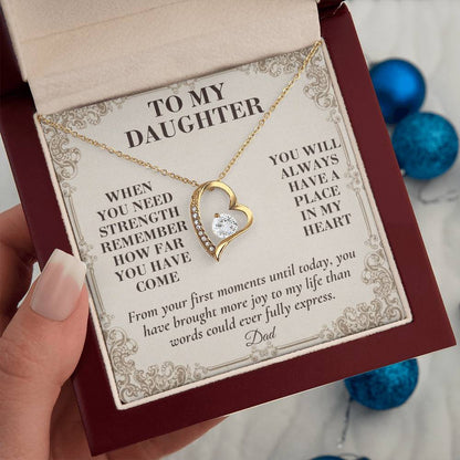 C133 - The World Is Brighter Because You Are In It And My Life Is Better Because You Are My Daughter - Forever Love Necklace