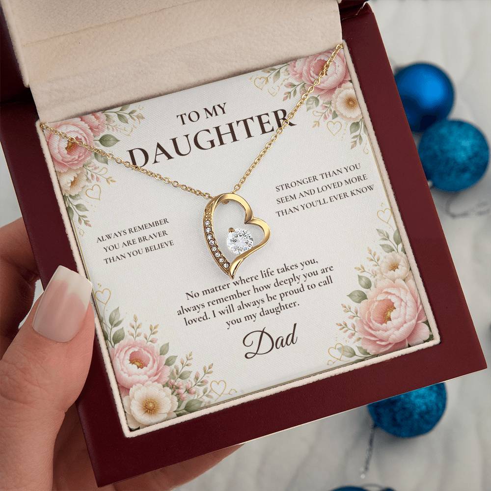 C76 - Grow With Grace Live With Courage And Always Remember Where Your Strength Began - Forever Love Necklace
