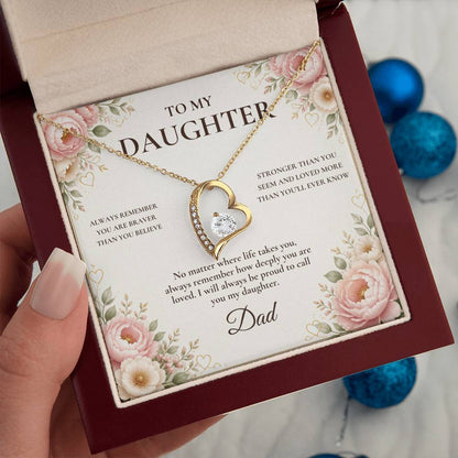 C76 - Grow With Grace Live With Courage And Always Remember Where Your Strength Began - Forever Love Necklace