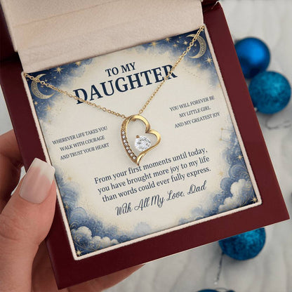 C77 - No Matter How Much You Grow There Will Always Be A Little Girl I Love Beyond Words - Forever Love Necklace