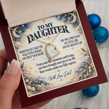 C377 - No Matter How Much You Grow There Will Always Be A Little Girl I Love Beyond Words - Forever Love Necklace