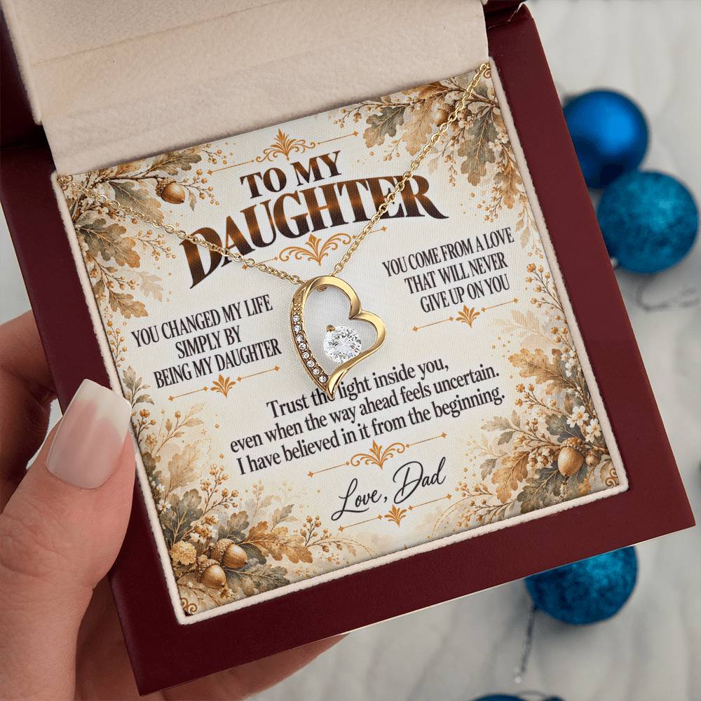 C395 - I Will Always Celebrate The Woman You Become And Treasure The Little Girl You Were - Forever Love Necklace