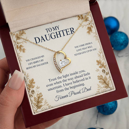 C95 - I Will Always Celebrate The Woman You Become And Treasure The Little Girl You Were - Forever Love Necklace