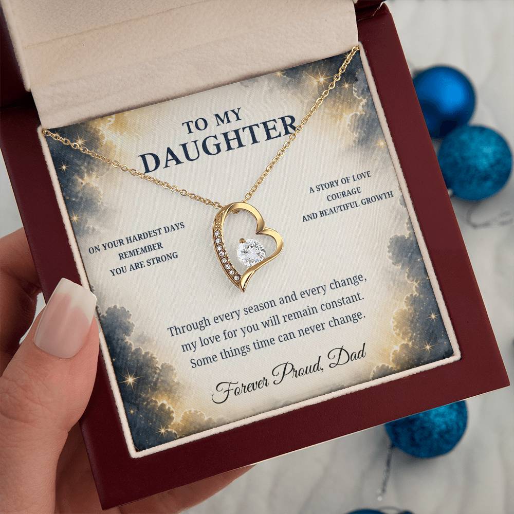 C63 - Even On Your Hardest Days Remember You Are Stronger Than You Think And Never Alone - Forever Love Necklace