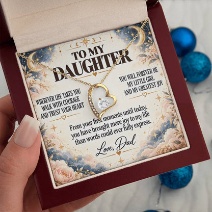 C227 - No Matter How Much You Grow There Will Always Be A Little Girl I Love Beyond Words - Forever Love Necklace