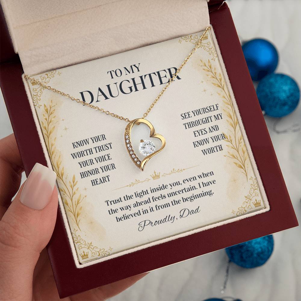 C110 - My Greatest Wish Is That You Always Know Your Worth And Never Settle For Less - Forever Love Necklace