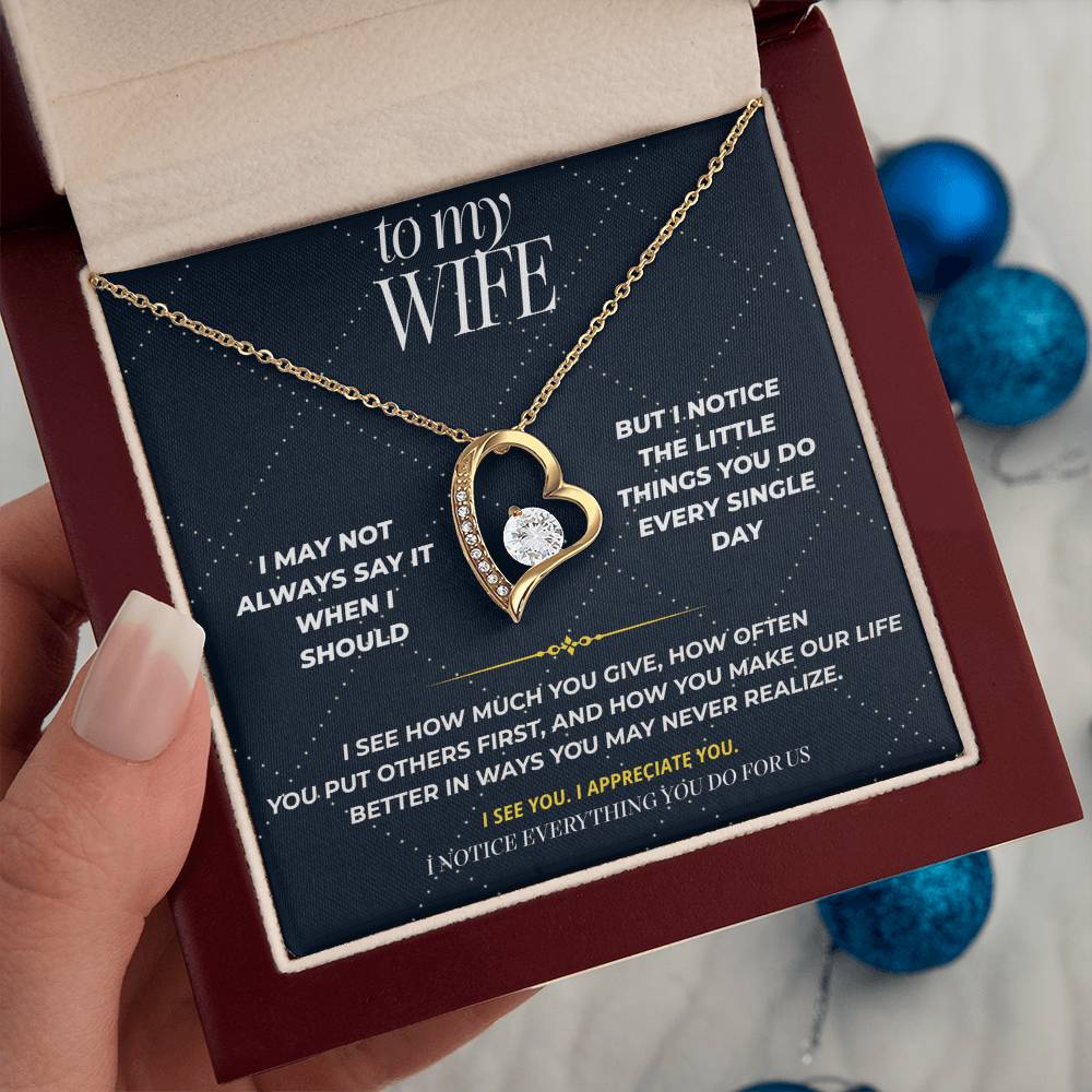 S107 - I Notice More Than I Say – Forever Love Necklace From Husband