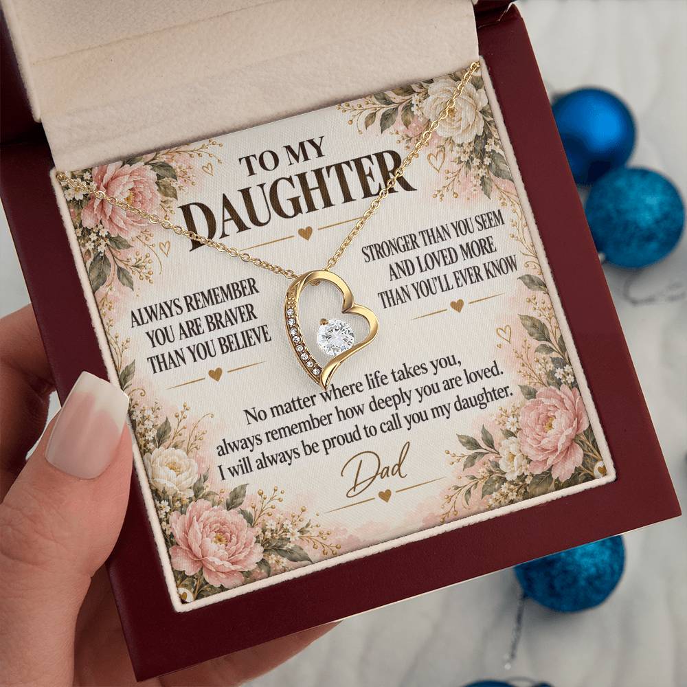 C276 - Grow With Grace Live With Courage And Always Remember Where Your Strength Began - Forever Love Necklace