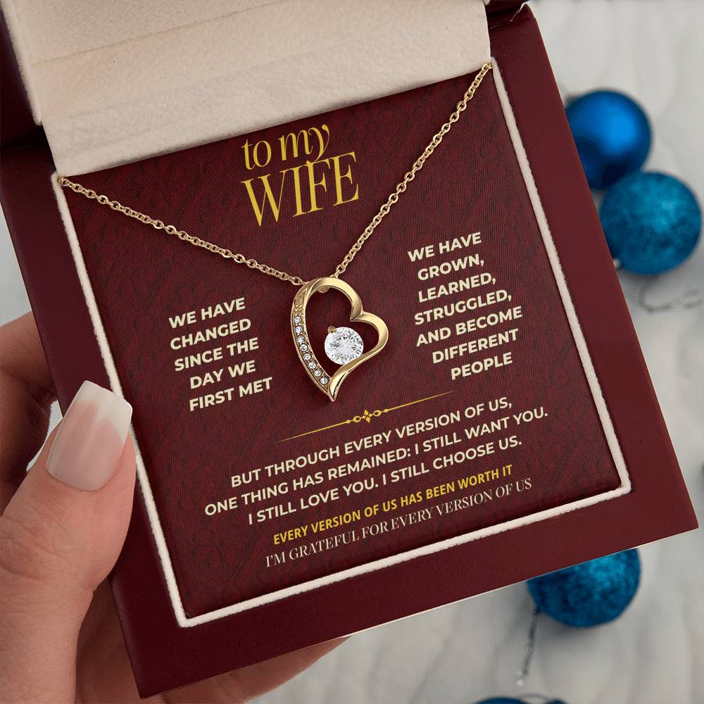 S110 - I’m Grateful For Every Version Of Us – Forever Love Necklace From Husband