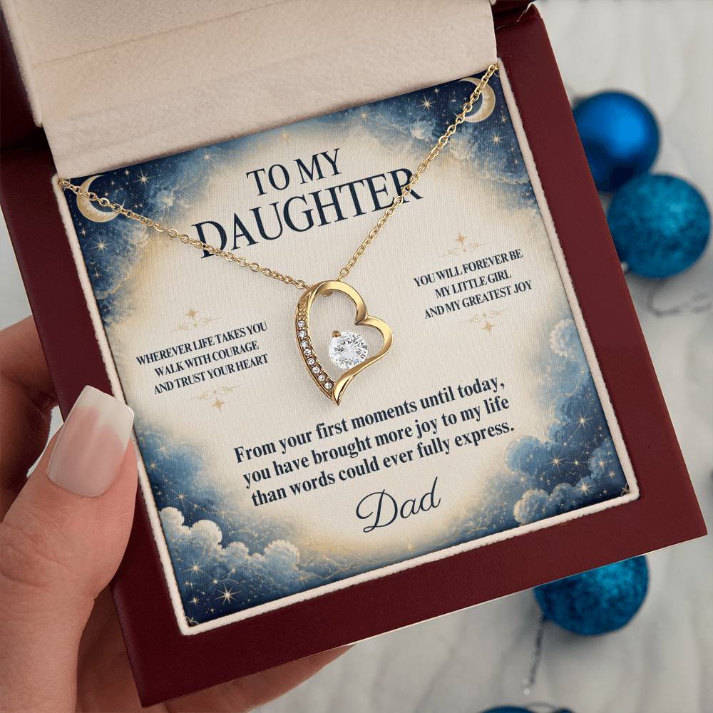 C52 - Wherever Life Takes You May You Always Feel Dad’s Love Guiding Your Heart - Forever Love Necklace