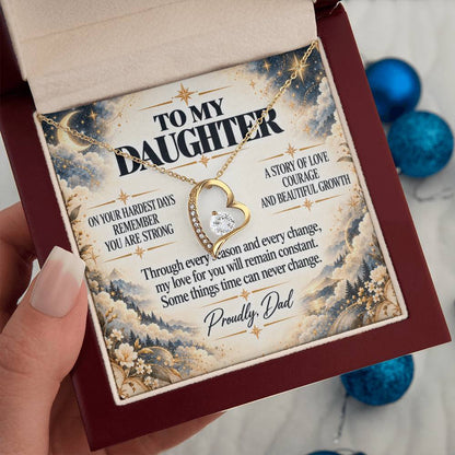 C238 - The Strong Woman You Are Becoming Will Always Remind Me Of The Little Girl I Adore - Forever Love Necklace
