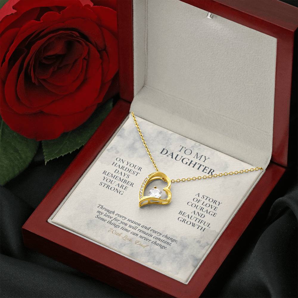 C113 - Even On Your Hardest Days Remember You Are Stronger Than You Think And Never Alone - Forever Love Necklace