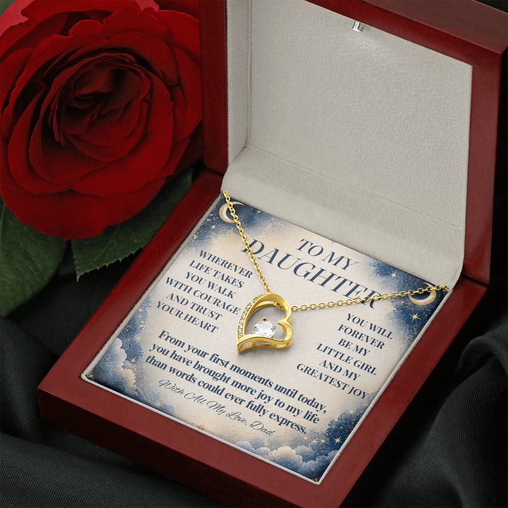 C277 - No Matter How Much You Grow There Will Always Be A Little Girl I Love Beyond Words - Forever Love Necklace