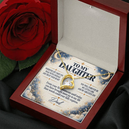 C252 - Wherever Life Takes You May You Always Feel Dad’s Love Guiding Your Heart - Forever Love Necklace