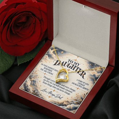 C488 - The Strong Woman You Are Becoming Will Always Remind Me Of The Little Girl I Adore - Forever Love Necklace