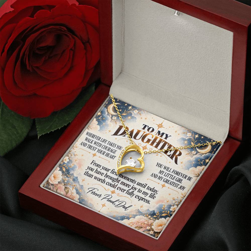 C327 - No Matter How Much You Grow There Will Always Be A Little Girl I Love Beyond Words - Forever Love Necklace
