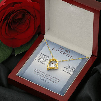 C102 - Wherever Life Takes You May You Always Feel Dad’s Love Guiding Your Heart - Forever Love Necklace