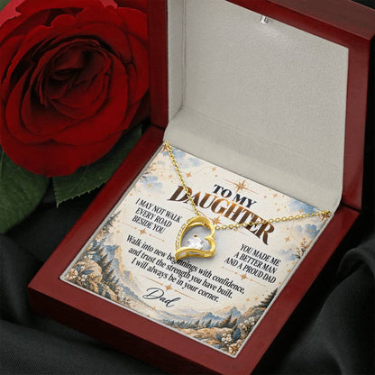 C324 - I May Not Walk Every Road Beside You But My Love Will Travel Every Mile With You - Forever Love Necklace