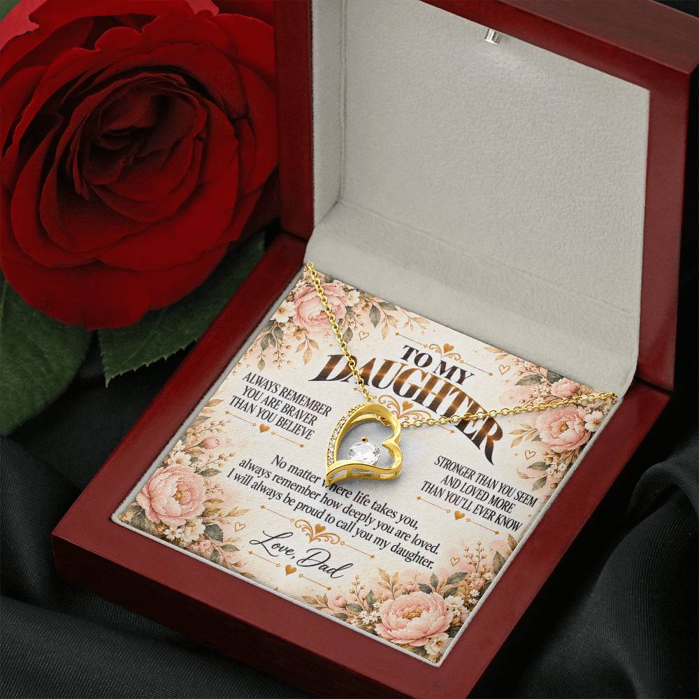 C451 - Always Remember How Deeply You Are Loved And How Proud Dad Will Always Be - Forever Love Necklace