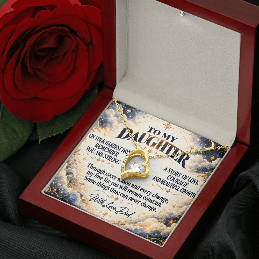 C313 - Even On Your Hardest Days Remember You Are Stronger Than You Think And Never Alone - Forever Love Necklace