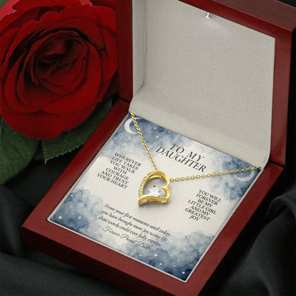 C127 - No Matter How Much You Grow There Will Always Be A Little Girl I Love Beyond Words - Forever Love Necklace
