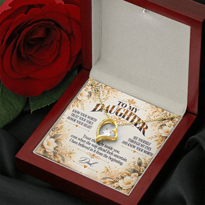 C460 - My Greatest Wish Is That You Always Know Your Worth And Never Settle For Less - Forever Love Necklace