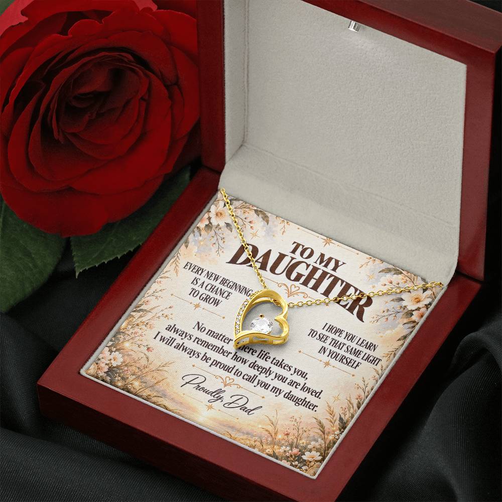C366 - May Every New Beginning Remind You That Dad Will Always Stand Behind You - Forever Love Necklace