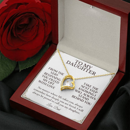 C131 - Let Your Heart Be Brave Your Dreams Be Big And Your Love For Yourself Be Strong - Forever Love Necklace