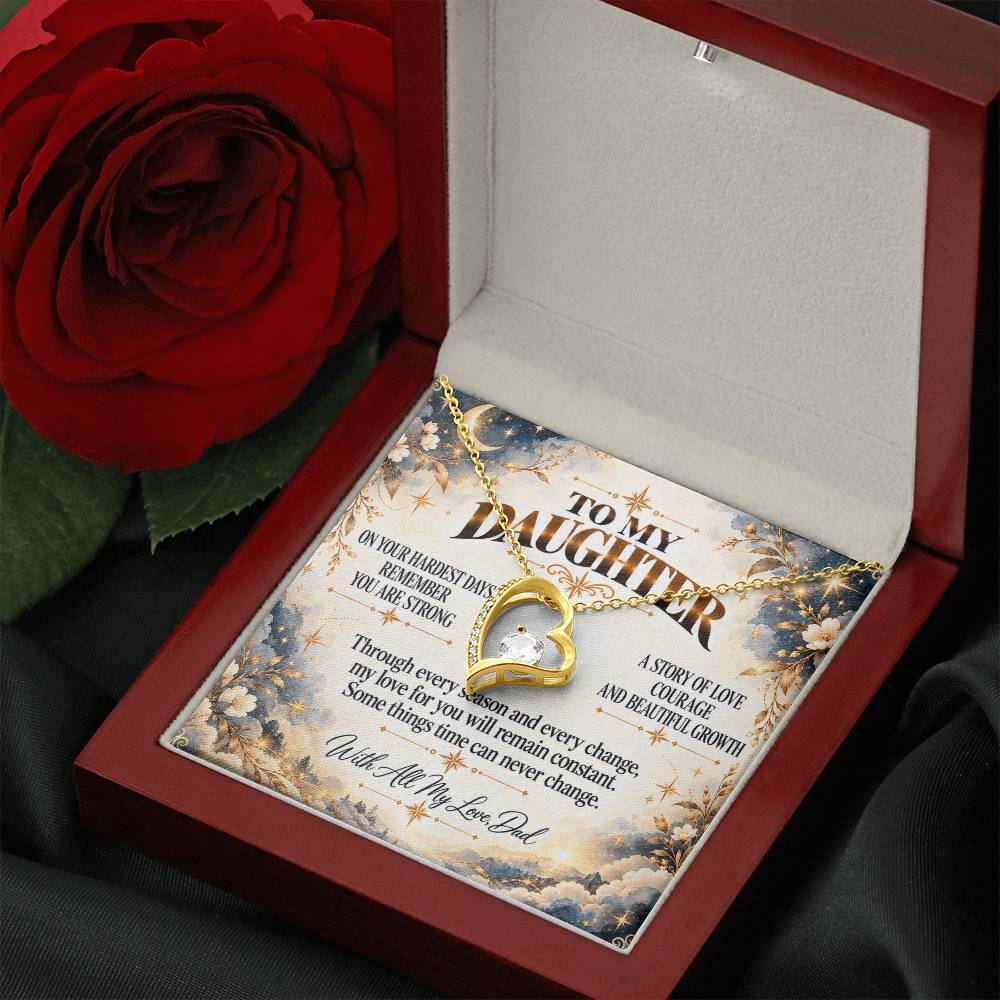 C413 - Even On Your Hardest Days Remember You Are Stronger Than You Think And Never Alone - Forever Love Necklace
