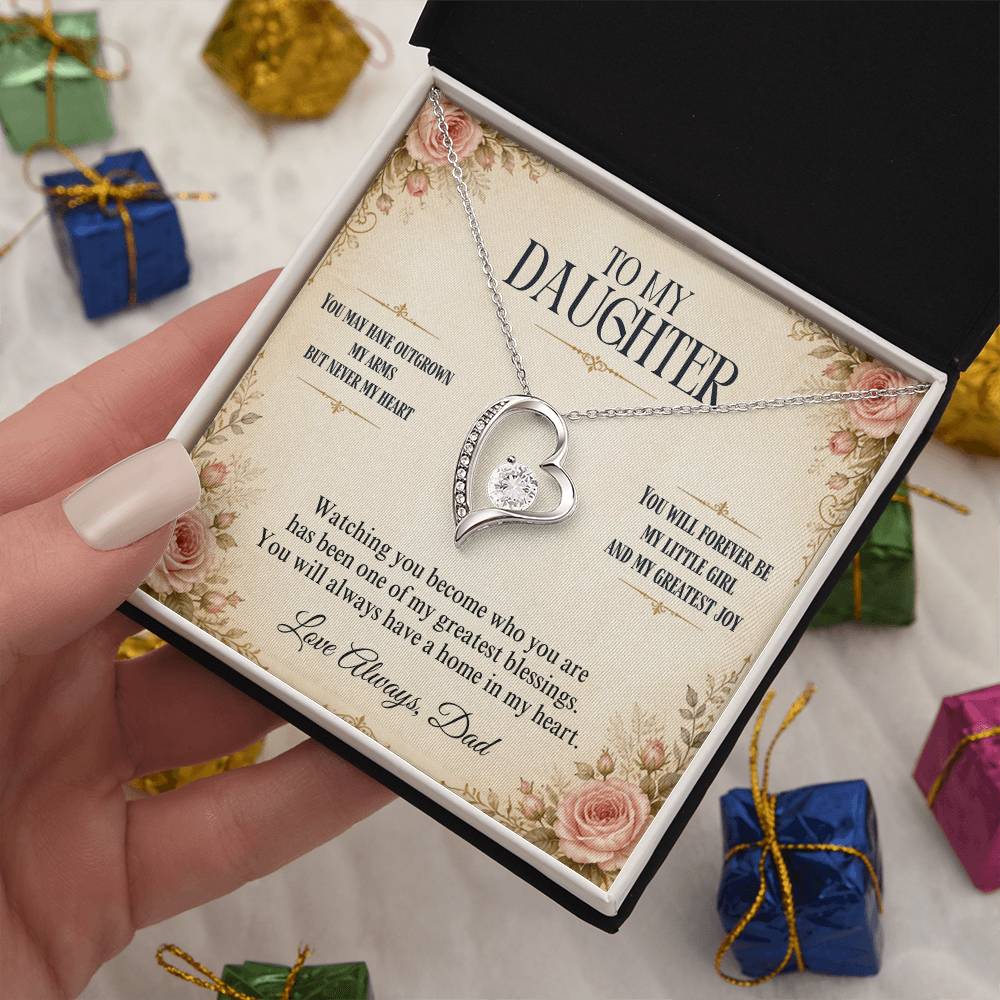 C4 - You Will Forever Be My Little Girl And One Of The Greatest Blessings Of My Life - Forever Love Necklace