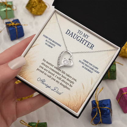 C66 - May Every New Beginning Remind You That Dad Will Always Stand Behind You - Forever Love Necklace