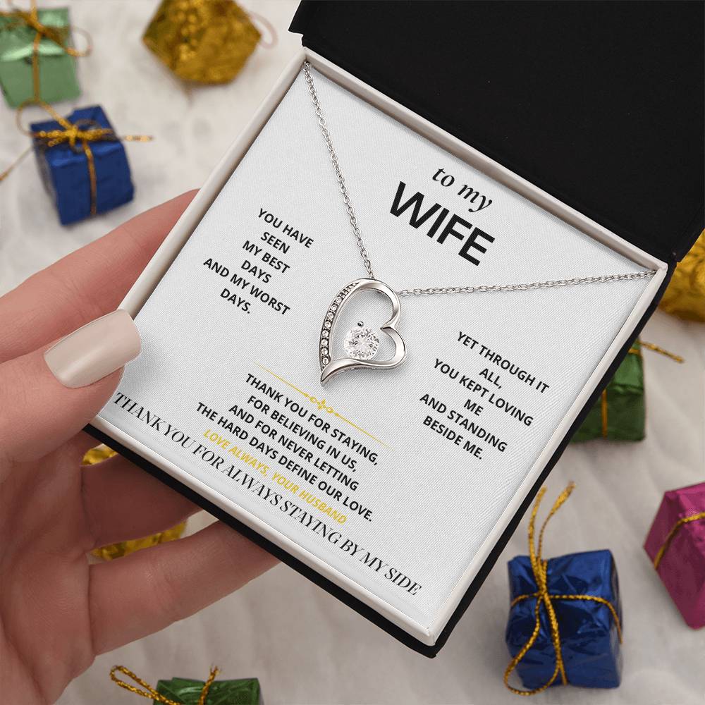 S25 - Thank You For Staying – Forever Love Necklace From Husband