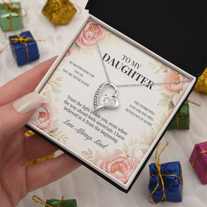 C80 - Whenever You Look Back Know There Has Always Been A Dad Proudly Standing Behind You - Forever Love Necklace