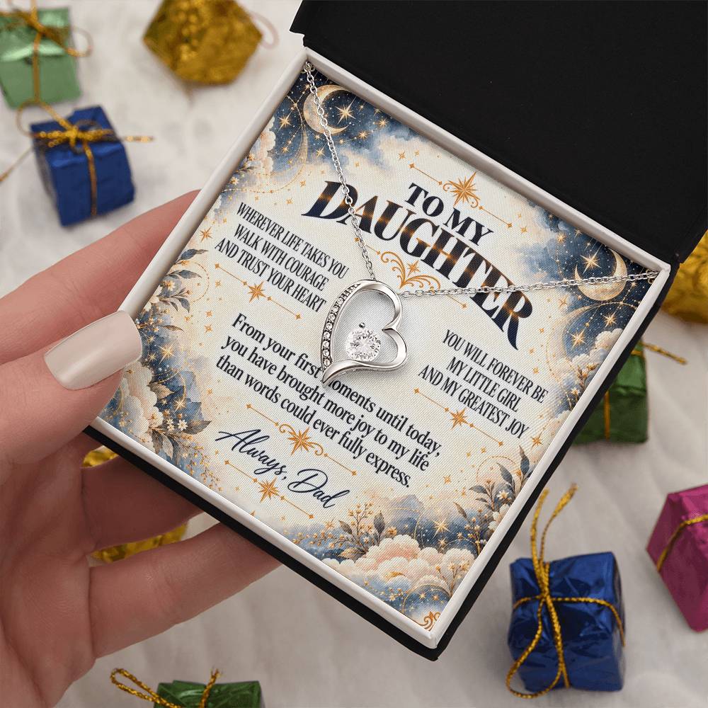 C402 - Wherever Life Takes You May You Always Feel Dad’s Love Guiding Your Heart - Forever Love Necklace