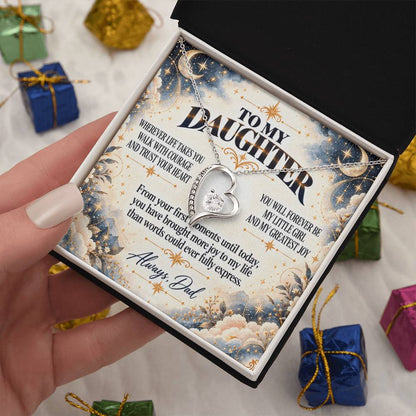 C402 - Wherever Life Takes You May You Always Feel Dad’s Love Guiding Your Heart - Forever Love Necklace