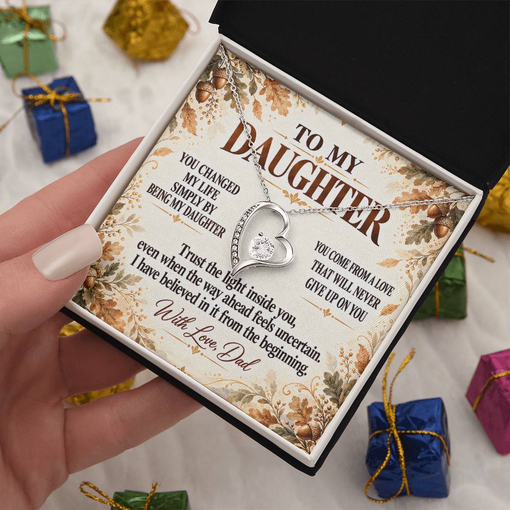 C345 - I Will Always Celebrate The Woman You Become And Treasure The Little Girl You Were - Forever Love Necklace