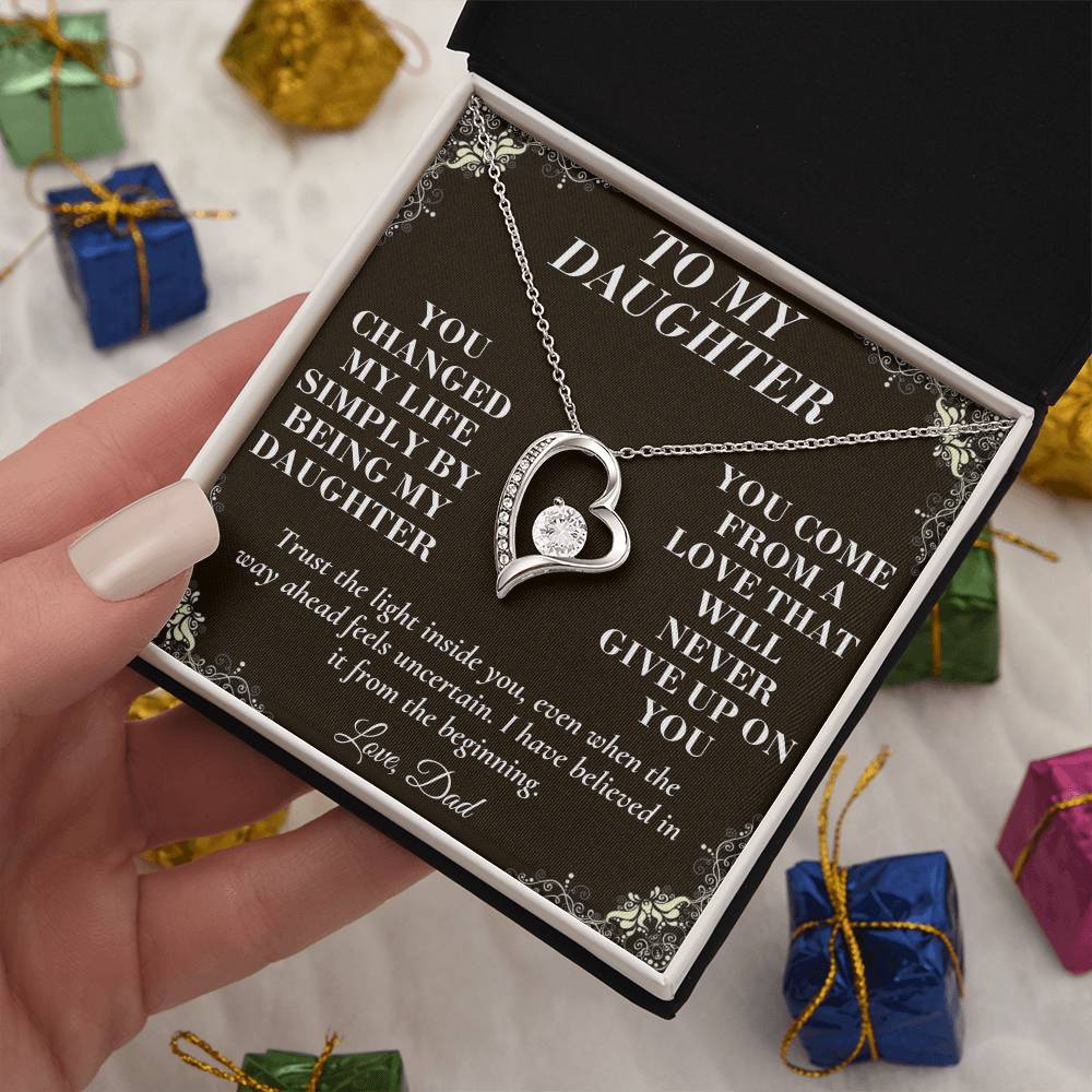 C195 - I Will Always Celebrate The Woman You Become And Treasure The Little Girl You Were - Forever Love Necklace
