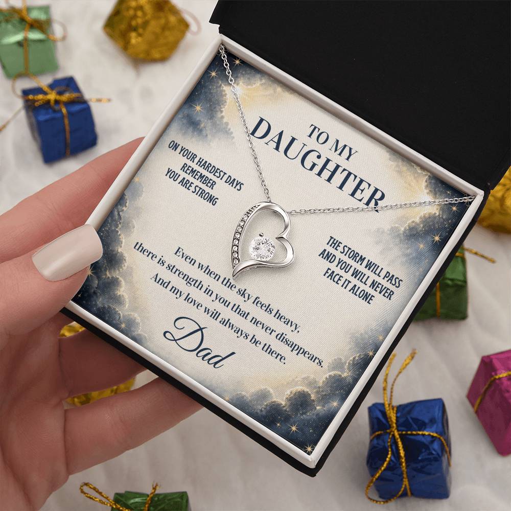 C13 - Even On Your Hardest Days Remember You Are Stronger Than You Think And Never Alone - Forever Love Necklace