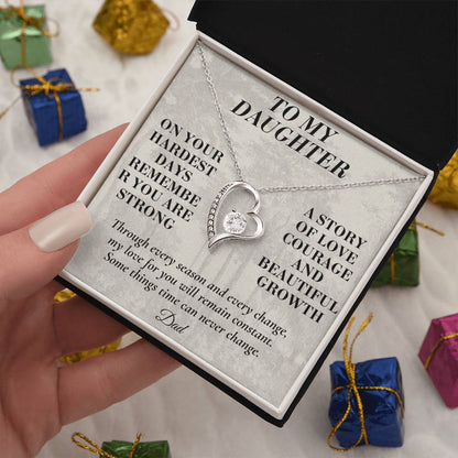 C188 - The Strong Woman You Are Becoming Will Always Remind Me Of The Little Girl I Adore - Forever Love Necklace