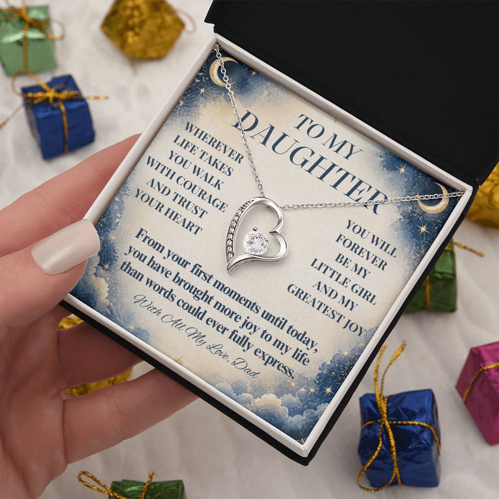 C277 - No Matter How Much You Grow There Will Always Be A Little Girl I Love Beyond Words - Forever Love Necklace
