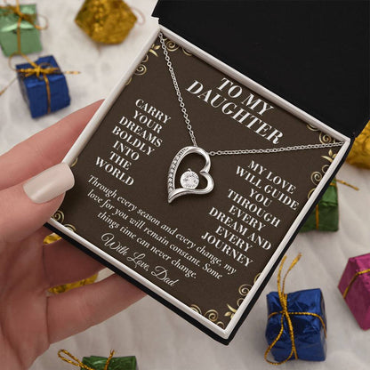 C193 - Wherever Tomorrow Leads You Remember You Have Already Made Your Dad Incredibly Proud - Forever Love Necklace
