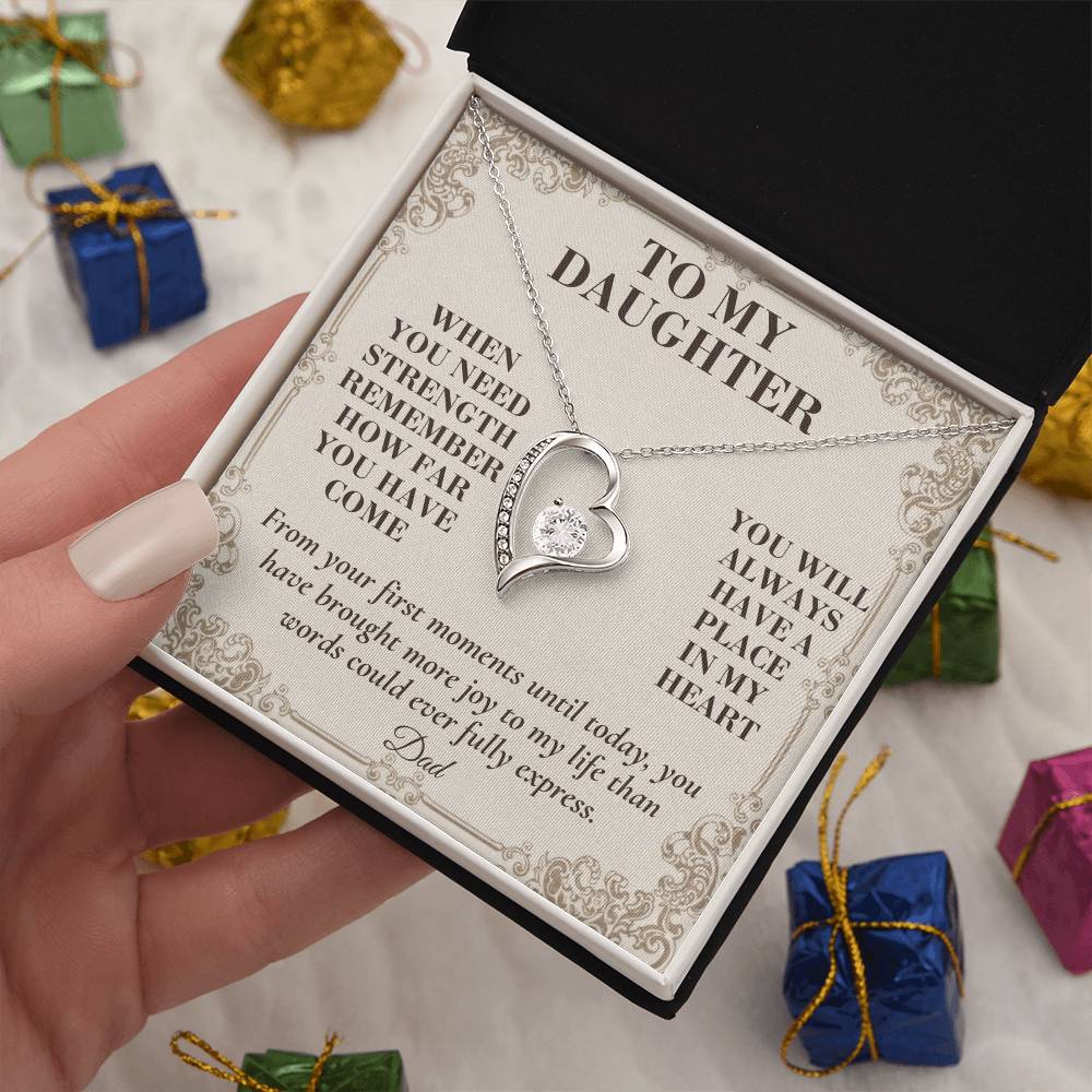 C133 - The World Is Brighter Because You Are In It And My Life Is Better Because You Are My Daughter - Forever Love Necklace