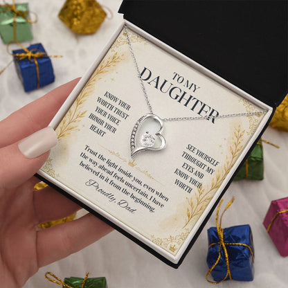 C110 - My Greatest Wish Is That You Always Know Your Worth And Never Settle For Less - Forever Love Necklace