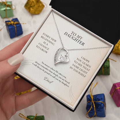 C116 - May Every New Beginning Remind You That Dad Will Always Stand Behind You - Forever Love Necklace
