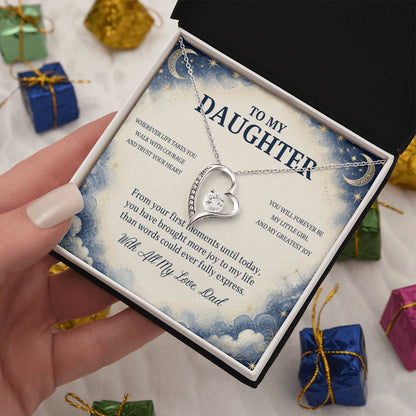 C77 - No Matter How Much You Grow There Will Always Be A Little Girl I Love Beyond Words - Forever Love Necklace