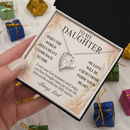 C122 - When The World Feels Heavy Remember You Will Always Have A Place In Dad’s Heart - Forever Love Necklace