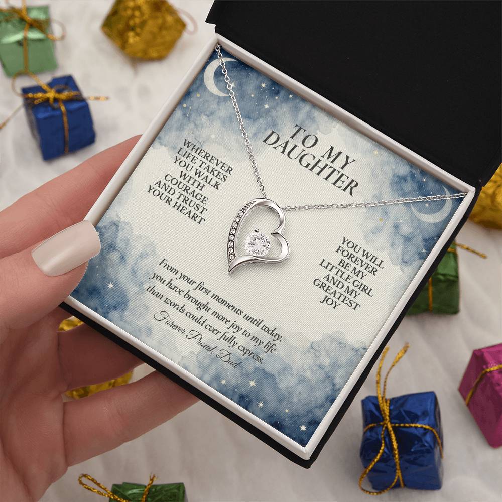 C127 - No Matter How Much You Grow There Will Always Be A Little Girl I Love Beyond Words - Forever Love Necklace