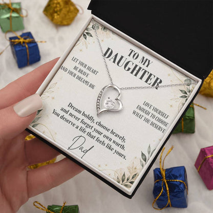 C31 - Let Your Heart Be Brave Your Dreams Be Big And Your Love For Yourself Be Strong - Forever Love Necklace