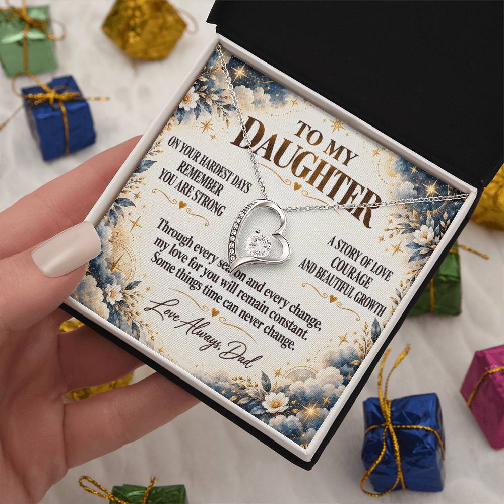 C288 - The Strong Woman You Are Becoming Will Always Remind Me Of The Little Girl I Adore - Forever Love Necklace