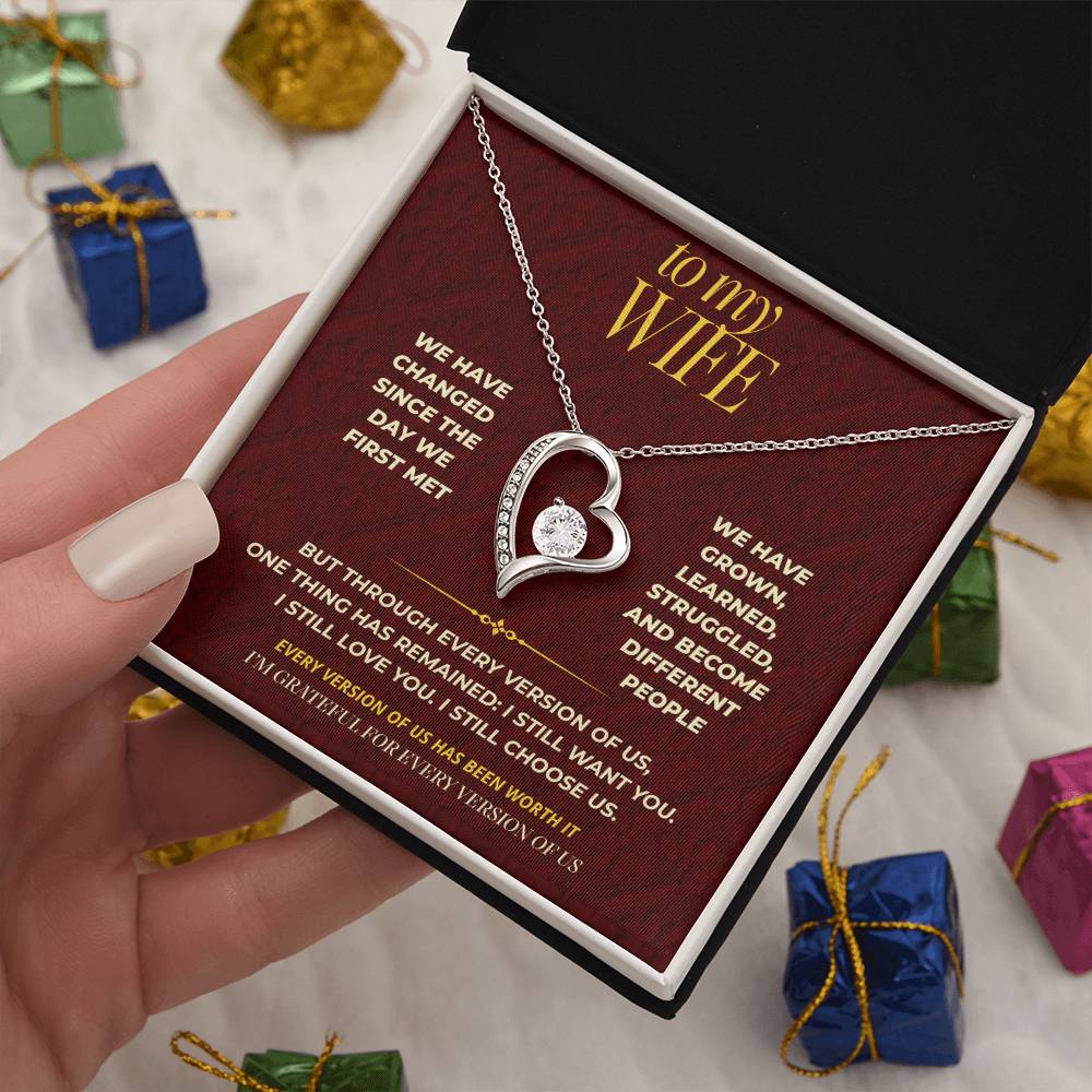 S110 - I’m Grateful For Every Version Of Us – Forever Love Necklace From Husband